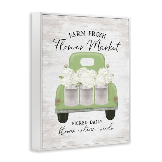 Stupell Industries Farm Fresh Flower Market White Hydrangeas Milk Tin Frame Giclée Wall Art